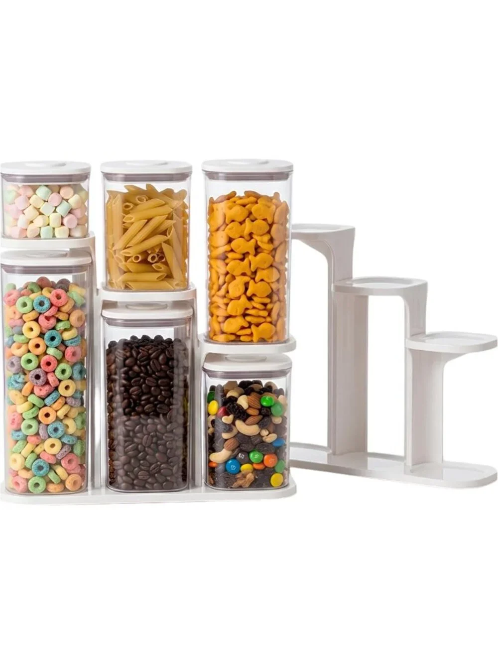 Airtight Food Storage Containers Set - 6-Pc Modular, Leakproof, Stackable Bins